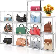 10Pack Clear Stackable Plastic Storage Bins with Magnetic Lid, X-Large Acrylic D