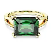 SWAROVSKI MATRIX COCKTAIL RING GREEN/GOLD SIZE 58 LARGE 5677147.NEW IN BOX