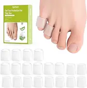 Bukihome Silicone Toe Protectors – Silicone Open Pinky Toe Sleeves for Hammer Toes, Corns, Calluses, Blisters – Soft Gel Protector Toe Cushions for Pain Relief - 20 Count (10 Thick +10 Thin)