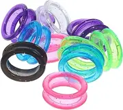 HONMEET 12Pcs Silicone Finger Rings for Hairdressing Pet Shears Non Skid Friction Scissor Inserts Colors Comfortable Grip for Grooming Salon Use