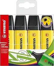 STABILO BOSS ORIGINAL Highlighter - Wallet of 4 Yellow