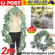 2M Artificial Eucalyptus Garland Greenery Leaf Vine Plants Fake Foliage Decor