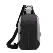 Men Oxford Casual Usb Charging Anti-Theft Outdoor Riding Crossbody Bag 2028-Gray