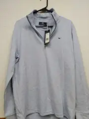 Vineyard Vines Saltwater 1/4-zip Pullover Sweater Men's Medium White Cap Marlin