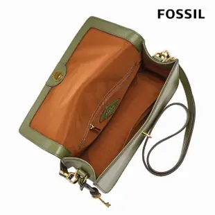 【FOSSIL 官方旗艦館】Ainsley 真皮翻蓋斜背包-橄欖綠 SHB3067376