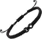 [Generic] Braided Initial Bracelets For Men, Handmade Rope Braided Bracelets Heart Design, Braided Drawstring Bracelet, 26 Letters Initial Charm Bracelet, Adjustable For Women Men