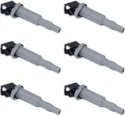 6pcs Gray Ignition Coil Set Compatible For BMW 325i 525i 330i 530i 3.0 L6 12137548553 12 13 7 523 345 12137594936 12 13 7 548 553