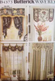 Butterick Sewing Pattern B4373 Waverly Window Treatment Curtains Drapes One Size