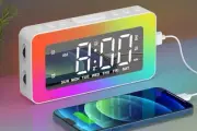Alarm Clocks for Bedrooms, Mirror Clock with 8 RGB Atmosphere Light, Dual Ala...