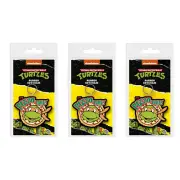 3x Teenage Mutant Ninja Turtles Pizza Time Themed Cartoon Keyring/Keychain Set