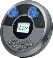 Portable Bluetooth CD Player Rechargeable Discman with Dual Speakers and Headphones Cd Player Mp3 Player Gray