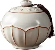 Kitchen Container Vintage Lotus flower Decor Porcelain Tea Canister Oriental Chinese Style Ceramic Loose Tea Container with Lid Sugar Candy Container Ginger Jar Coffee Bean Holder for Home Decor For L