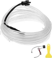 X AUTOHAUX 3 Meter EL Wire Cable LED Glow String Light Car Lighting Strip Flexible Neon Light for Car Decoration Wiring Driver(12v) Ice Blue