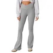 Women's Slacks Leggings Streetwear Casual Full Length Natural Plain Elastic Waist Comfortable Holiday Daily Wear Weekend Dark-Gray Apricot Grey Black Fall Regu