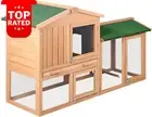 Large Chicken Coop Rabbit Hutch 138x49x85cm Wooden Pet House Outdoor Cage Run
