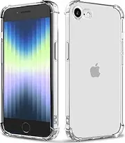 for iPhone 8 case,iPhone 7 case,iPhone SE Case 3/2 (2022/2020 Edition)Clear Military Grade Protection Reinforced Corners Shockpoof Slim Fit Soft Flexible TPU Bumper Phone Case for iPhone SE/8/7,Clear