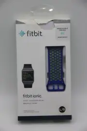 Fitbit Ionic Sport Accessory Band Bracelet Blue Yellow L/P Large New Open Box