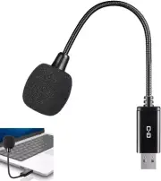 Mini USB Microphone for Laptop and Desktop Computer, with Gooseneck & Univers...