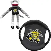 Littlearth Alabama Crimson Tide NCAA Sock Monkey and Flying Disc Pet Toy Combo Set