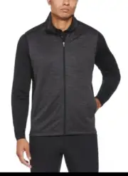 PGA TOUR Mens Two Tone Space Dyed Golf Vest Coat Black Grey Medium