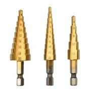 Hexagonal Shank Straight Slot Titanium Plated Ladder Drill 3-12/4-12/4-20mm Smal