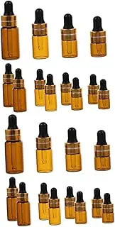 LIFKOME 24 Pcs Glass Dropper Clear Cosmetic Dropper Bottle Essential Oil Bottles Sample Containers Empty Essential Oil Bottle Glass Essential Oil Dropper Travel Bottle Silica Gel Leakproof