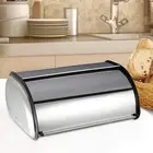 Roll Top Bread Bin Portable for Kitchen Counter Large Capacity Metal Bread Box