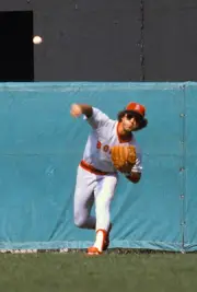 Bernie Carbo Boston Red Sox throws the ball back into the infield- 1974 Photo