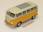 WELLY VINTAGE VW VOLKSWAGEN T1 BUS 1:24 YELLOW IVORY TWO TONE FREE SHIP NO BOX