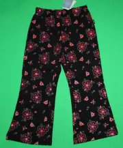 4 NWT Pumpkin Patch FROM RUSSIA WITH LOVE Black Flower Stretchy PANTS Girls