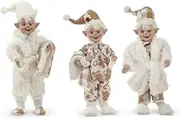Raz Imports Sherpa Bedtime Elf Set of 3 Assorted 7 Inch