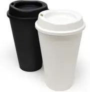 Rolling Sands USA Made 16 oz Reusable Coffee Cups with Lids 2 Pk, To Go Travel C