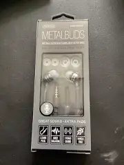 Sentry metal ear buds with microphone noise isolation spare cushions