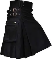 [Generic] House 6 Scottish Plaid Contrast Color Pocket Pleated Skirt Thrill Sweatpants