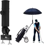 GAIVEK Golf Cart Umbrella Holder, Universal Adjustable Trolley Attachment Umbrella Stand, Anti-Fall Golf Trolley Umbrella Rack for Golf Push Cart, Stroller, Wheelchair Handles (Black)