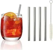 Metaltex 253182000 Drinking Straws INOX Short/Straight Set of 4