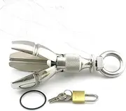 BDSM Anal Plug Metal Lockable Larger Buttplug Stainless Steel Anal Plug with Lock Anal Expander Anal Expander Stainless Steel Vagina Dilator Sex Toys for Men and Women