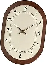Leefasy Simple Wall Clock 40cm/15.75inch Ideal Gift Wall Art Non Ticking Decorative Clock for Living Room Shop Restaurant Cafe Hotel, Oval