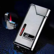 Refillable Butane Cigar Lighters Metal Gas Torch Lighter Windproof Red Flame