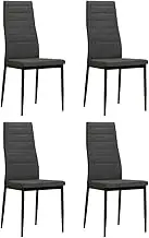 Dining Chairs 4 pcs Dark Grey Fabric,Contemporary Fabric Upholstered Metal Frame Dining Chairs with Ergonomic Comfort Dining Room Chairs