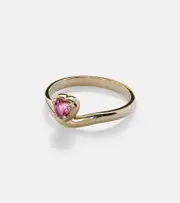 [Stone and Strand] Stone and Strand Sweetheart Bonbon Merge 10kt gold ring with tourmaline P gold