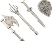 Toddmomy 4pcs Miniature Set Shield Axe Fordent Accessories for Boys for Medieval Party Favors and Creative Building Block Play