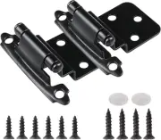Matte Black Cabinet Hinges 4-Pack - 3/8" Overlay Soft Close Hinges