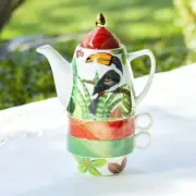 Grace Teaware Toucan Botanical Fine Porcelain Tea For Two
