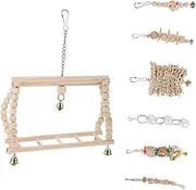 ifundom 7pcs Parakeet Chewing Natural Rope Bird Hammock Perch for Bird Cage Durable Swing Chew for Parrots Cockatiels and Finches