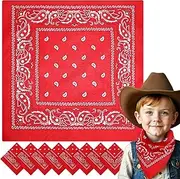 [Sibba] 50 Pcs Red Bandanas 22 × 21” Unisex Polyester Neck Bandanas Bulk for Women Men Multi-Purpose Head Wrap Scarf, Headbands, Soft Thin Large Square Handkerchief, Red
