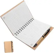 HIAKDOFT Bamboo Cover Notebook Spiral Notepad for Notes Office Notepad Ample Pages