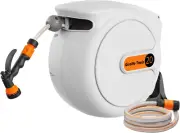 Retractable Garden Hose Reel, 20 M Heavy Duty Water Hose Reel, Wall Mounted, Any