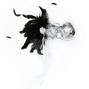 1920s The Great Gatsby Venetian Masquerade Mask for Women J-6936 - Black/Silver