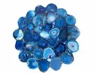 18" Blue Agate Table Top / Slab agate Natural stones Home Decor